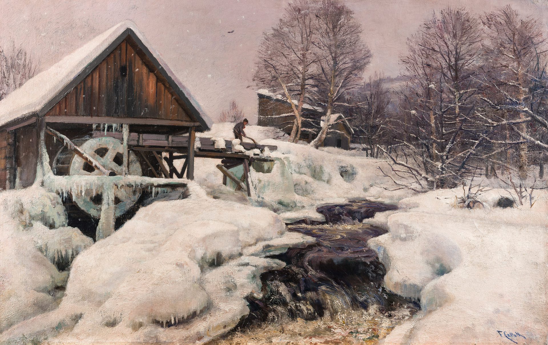 1933 Fr Collett Vinter gl mølle Kat nr 77 på utstillingen februar 1933