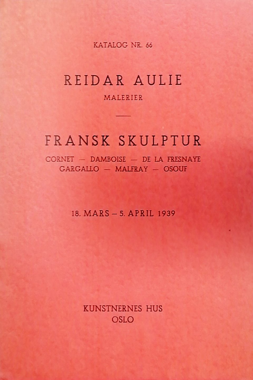1939 Reidar Aulie og Fransk skulptur