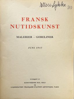 1947 Fransk Nutidskunst katalogforside