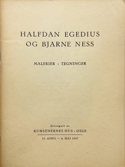 1947 Halvdan Egedius og Bjarne Ness katalogforside